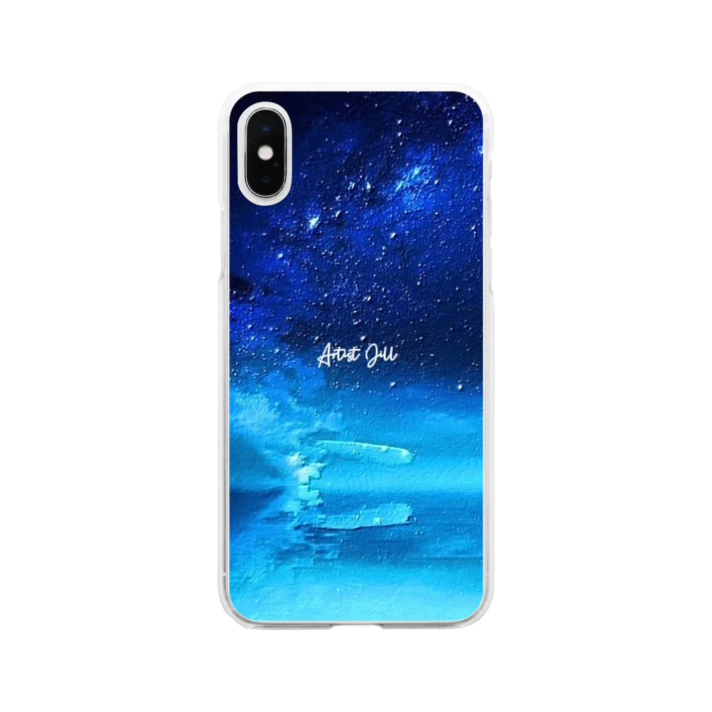 【ホラー専門店】ジルショップの幻想的な星空(縦Ver.) Soft Clear Smartphone Case