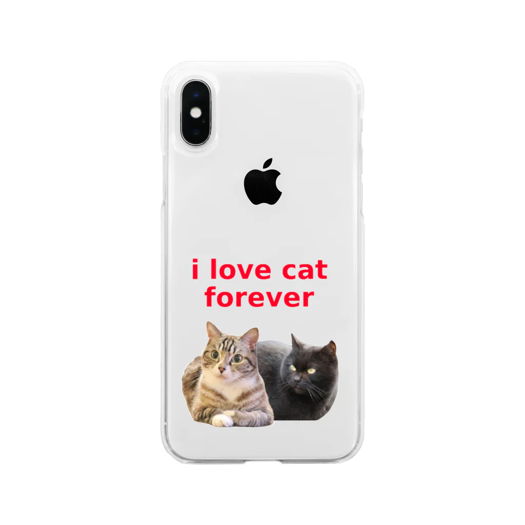 teenage storeのi love cat forever Soft Clear Smartphone Case
