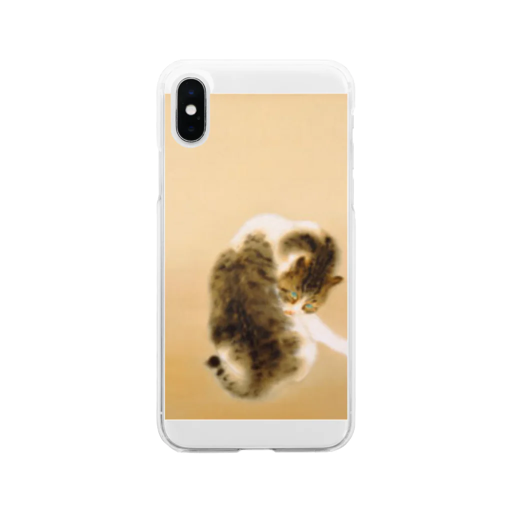 ぐみ。の竹内栖鳳(作)猫 Soft Clear Smartphone Case