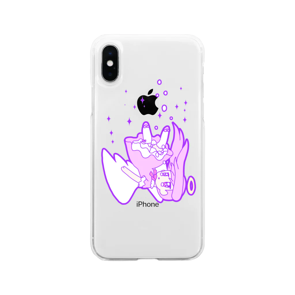 かわいいもののおみせ　いそぎんちゃくのゆめかわ天使ちゃん Soft Clear Smartphone Case