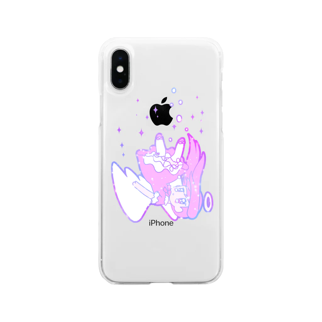 かわいいもののおみせ　いそぎんちゃくのゆめかわ天使ちゃん Soft Clear Smartphone Case