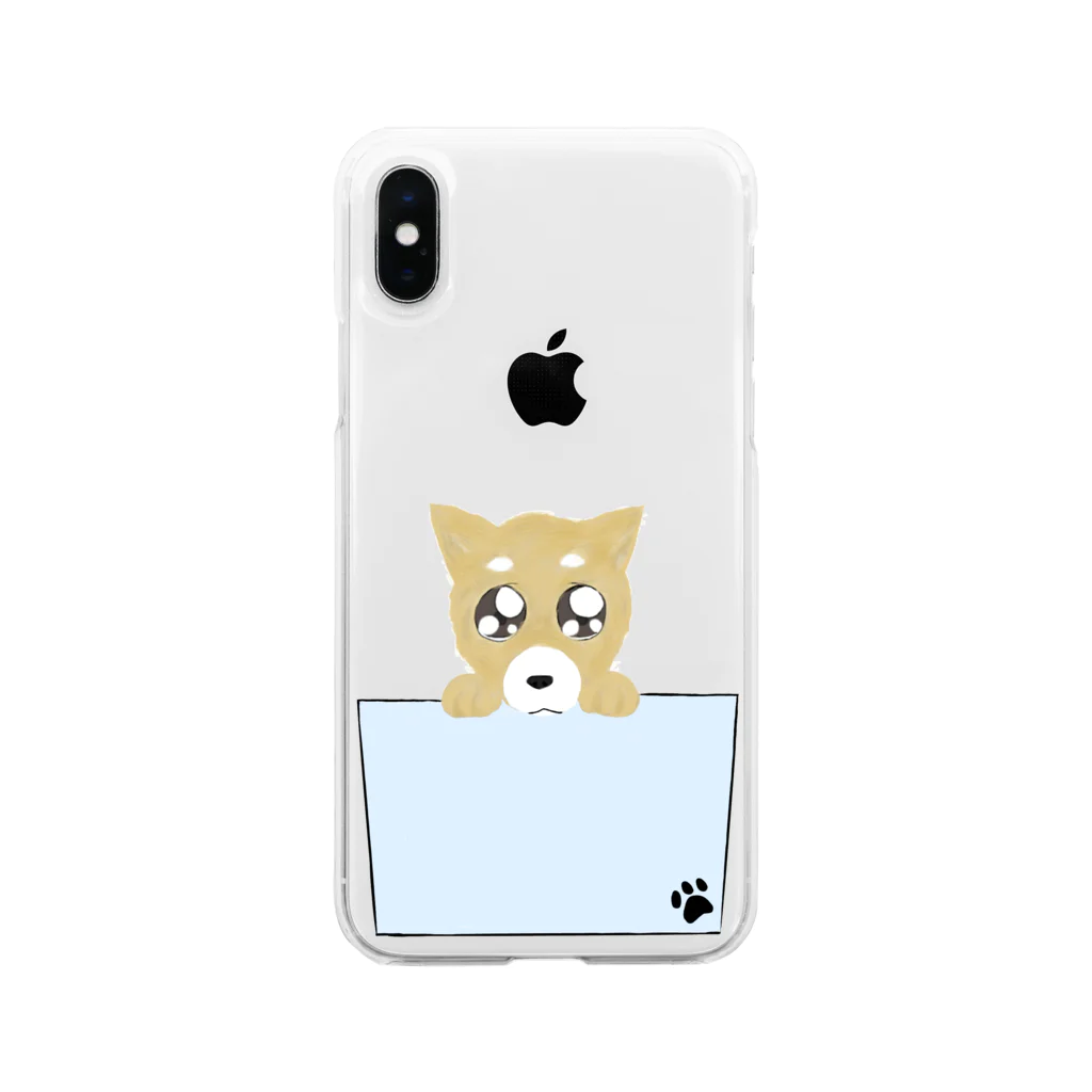 さことこ『カワウソのうに』のポケットわんこ Soft Clear Smartphone Case