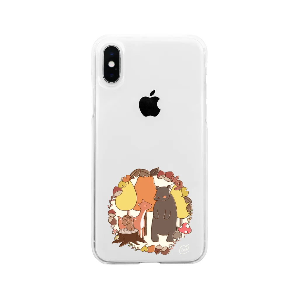 ゆるうさ工房の秋の森 Soft Clear Smartphone Case