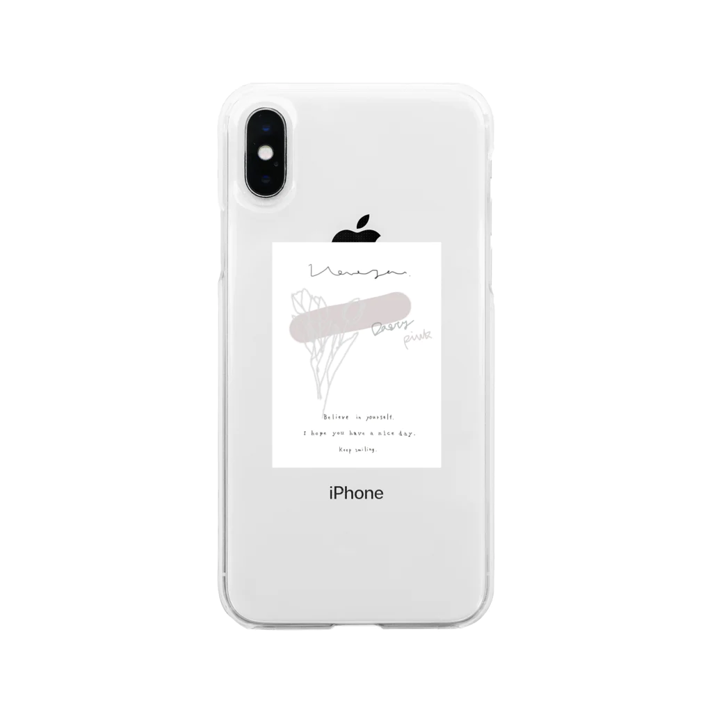 rilybiiのMessage 線画Tulip Soft Clear Smartphone Case