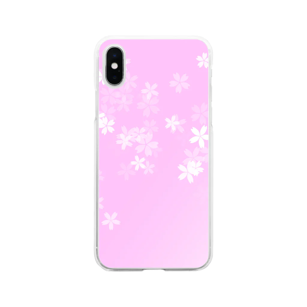 サワネチヒロのショップの桜のスマホケース Soft Clear Smartphone Case