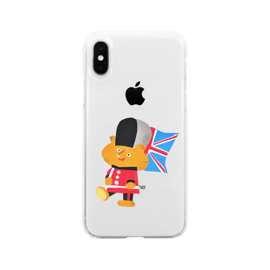 SESTA SHOPのテディベアの近衛兵さん(イギリス) Soft Clear Smartphone Case