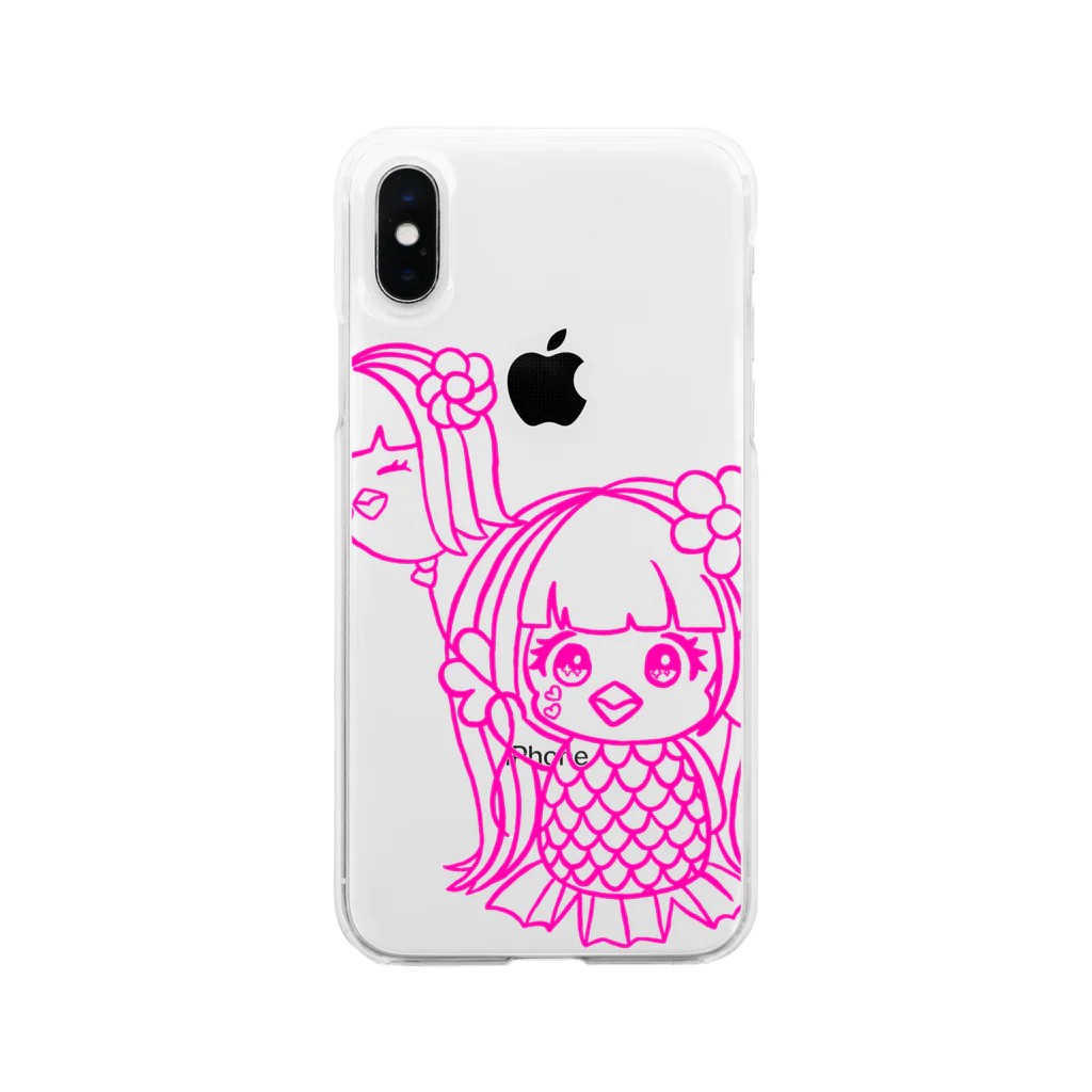 歌うバルーンパフォーマMIHARU✨〜あいことばは『笑顔の魔法』〜😍🎈のミハビエ💖ピンク💖 Soft Clear Smartphone Case