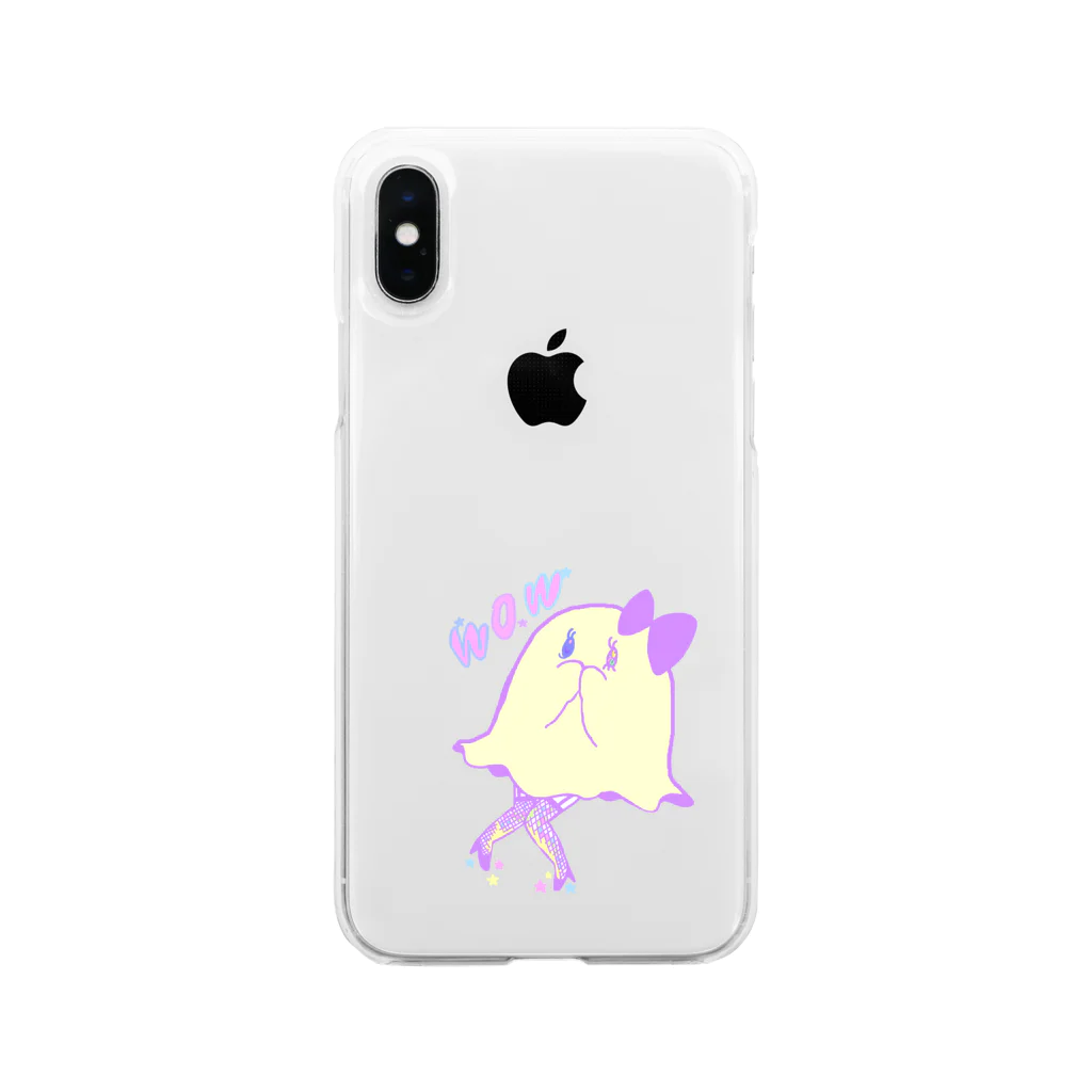 あやさんのウォウウォウおばけちゃん(カラー) Soft Clear Smartphone Case