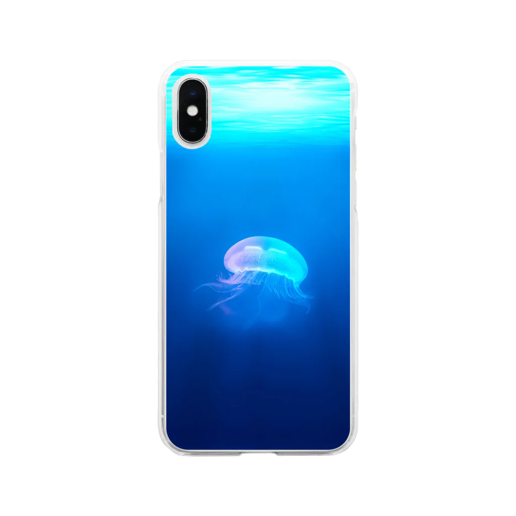 Milly＠ゆうまい工房の神秘的な海に漂うクラゲ Soft Clear Smartphone Case