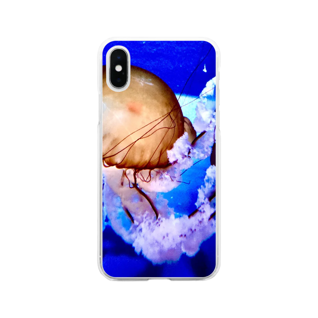 社畜クラゲのクラゲ-浮- Soft Clear Smartphone Case