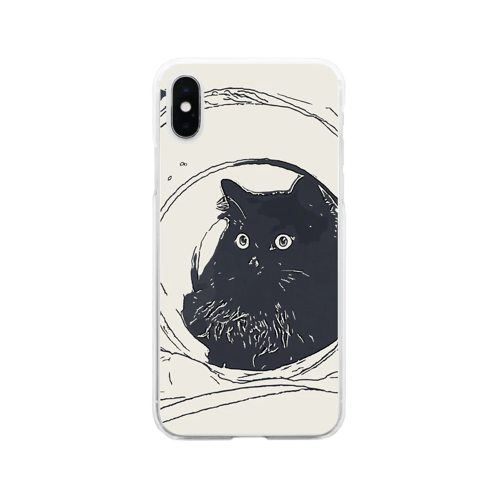 スケキヨ🐾の黒猫のジジくん　シリーズ1 Soft Clear Smartphone Case