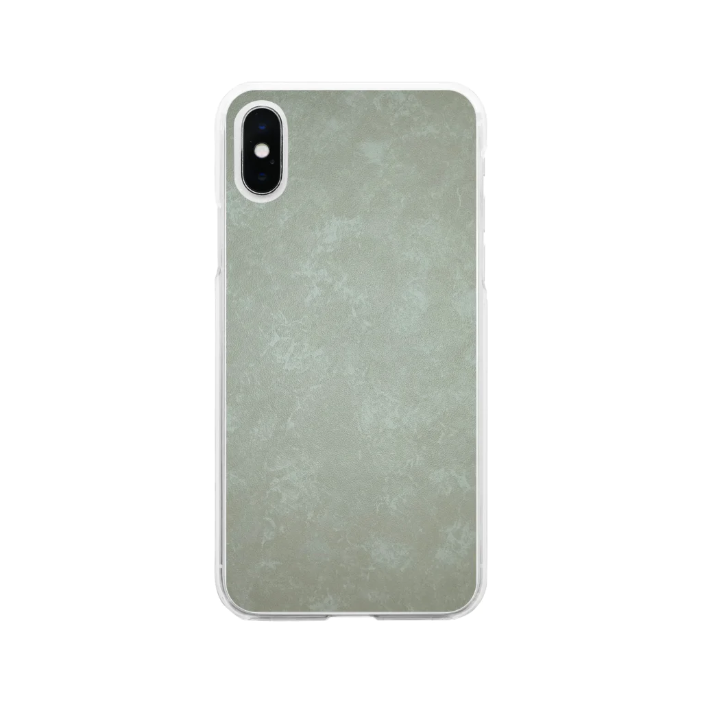 Green-Dの石模様調柄 Soft Clear Smartphone Case