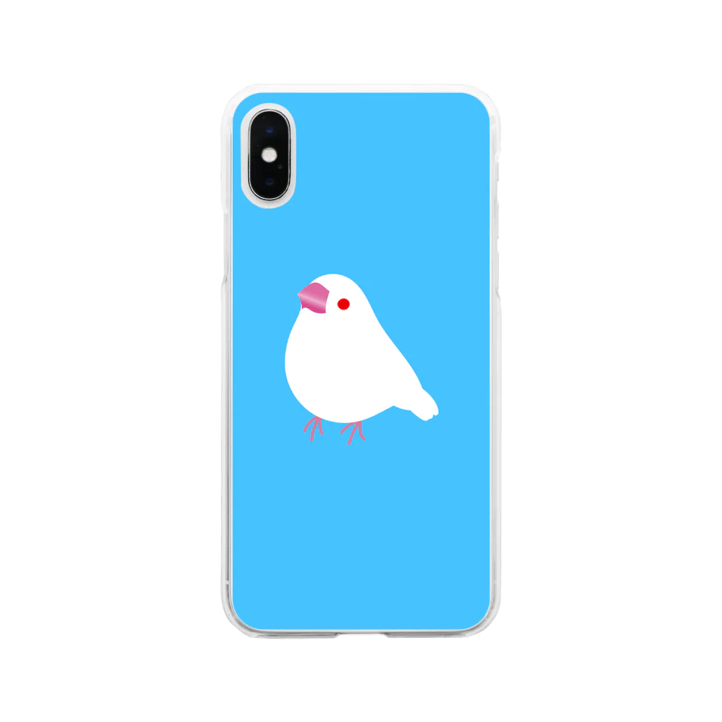 こはるのかわいい赤い目の文鳥ちゃん　スマホケース ソフトクリアスマホケース