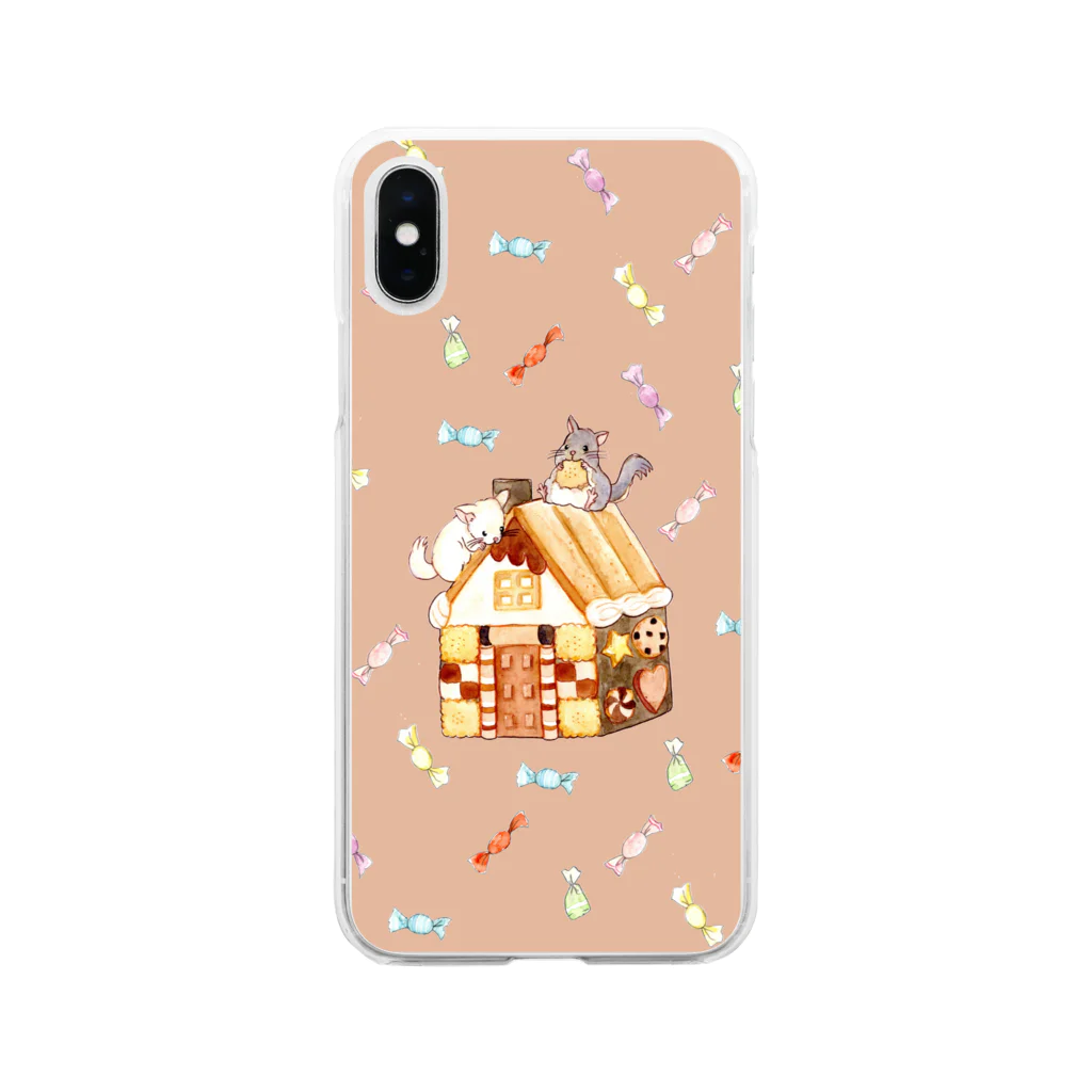 にぼしとねこのチンチラとお菓子の家 Soft Clear Smartphone Case