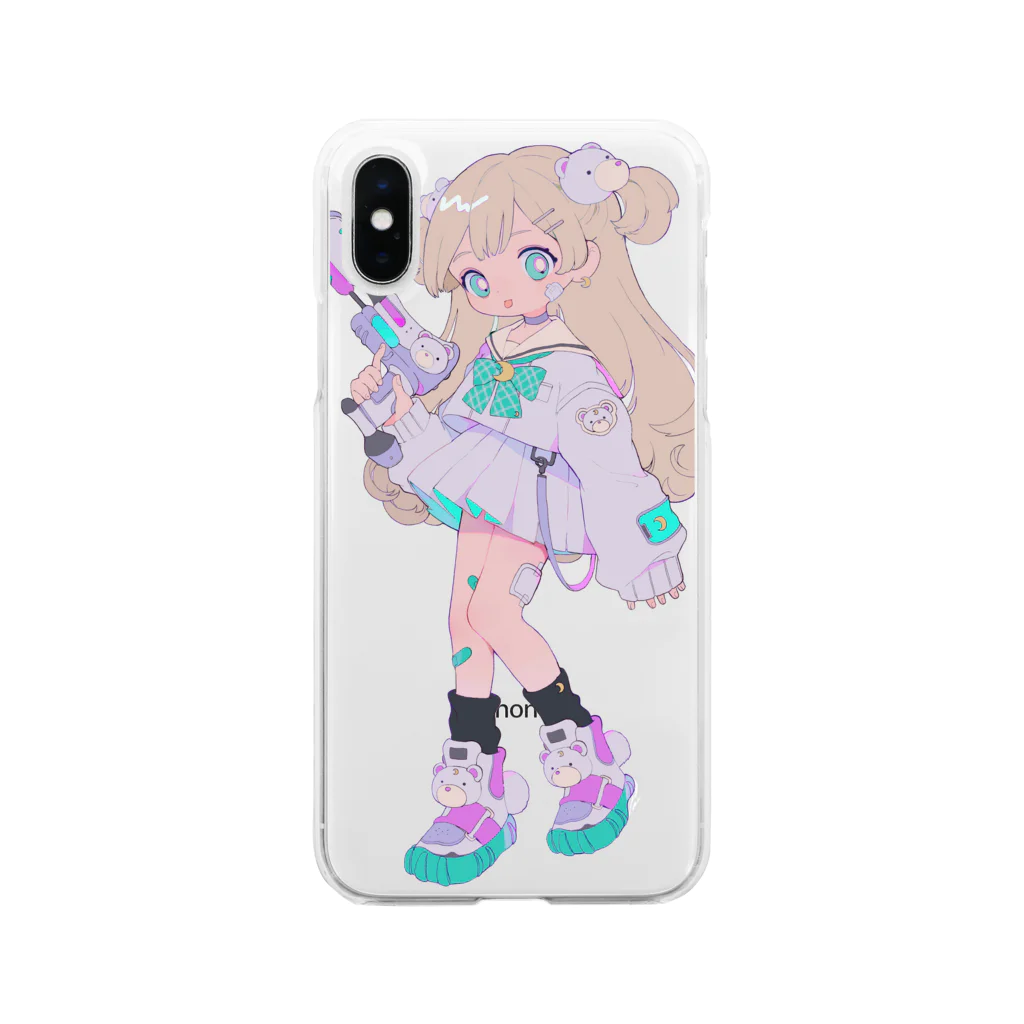 ペパーミントのteddy girl Soft Clear Smartphone Case