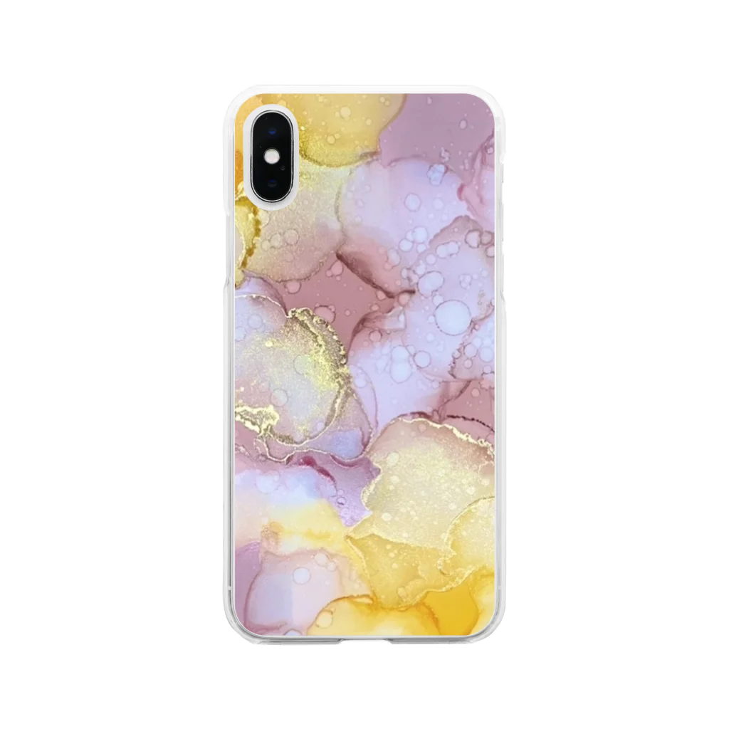 irodoriの舞う花 Soft Clear Smartphone Case