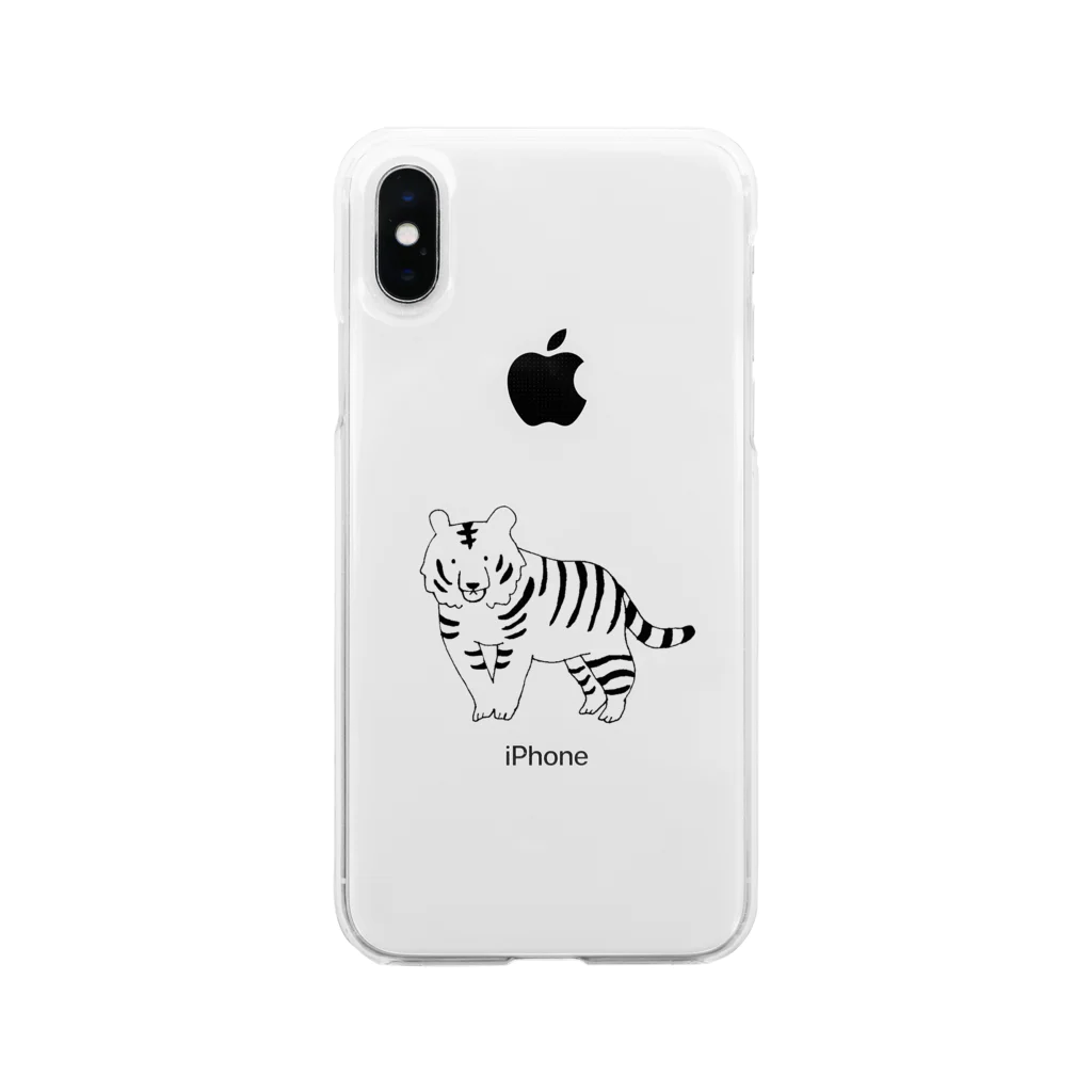 rurumoon🌙のつぶらな瞳のトラ Soft Clear Smartphone Case