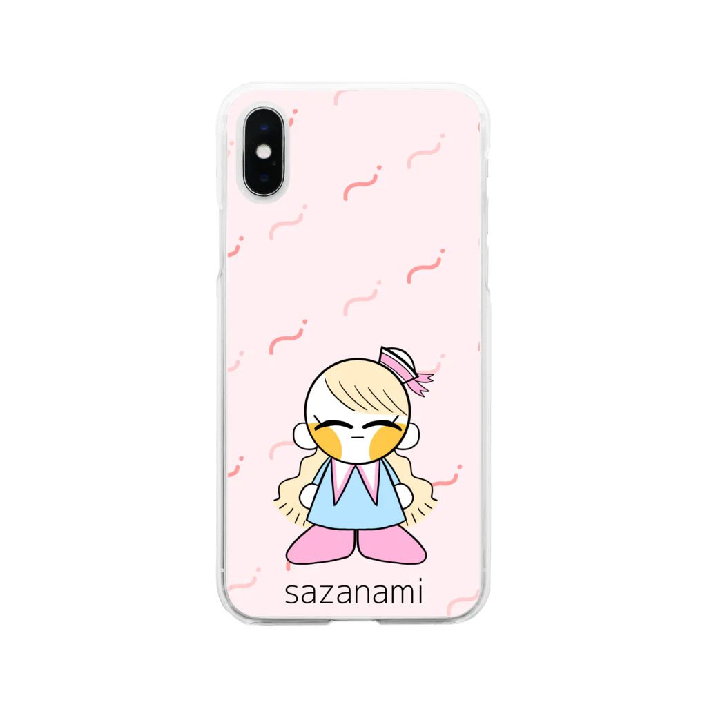 ゆこ村長の売店のsazanamiケ〜ス Soft Clear Smartphone Case