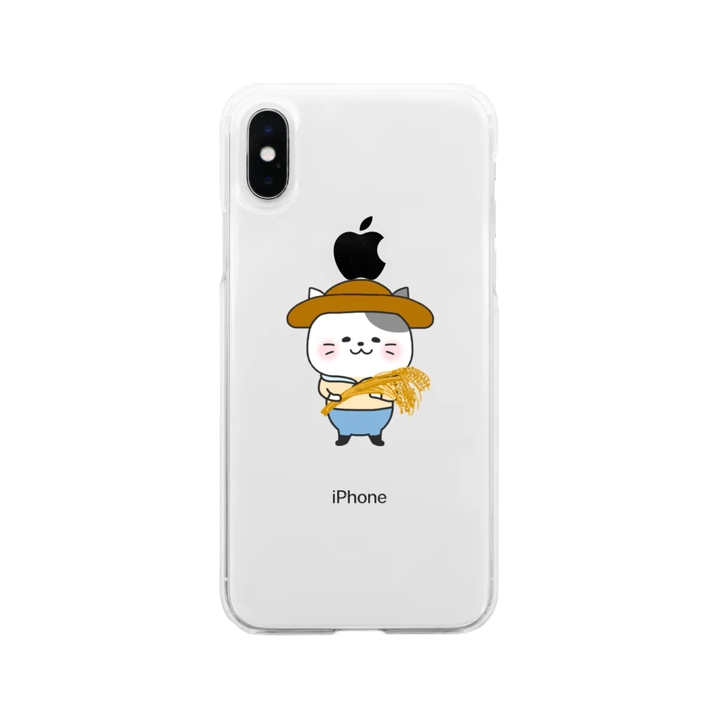 もちぱっちの農業猫さん Soft Clear Smartphone Case