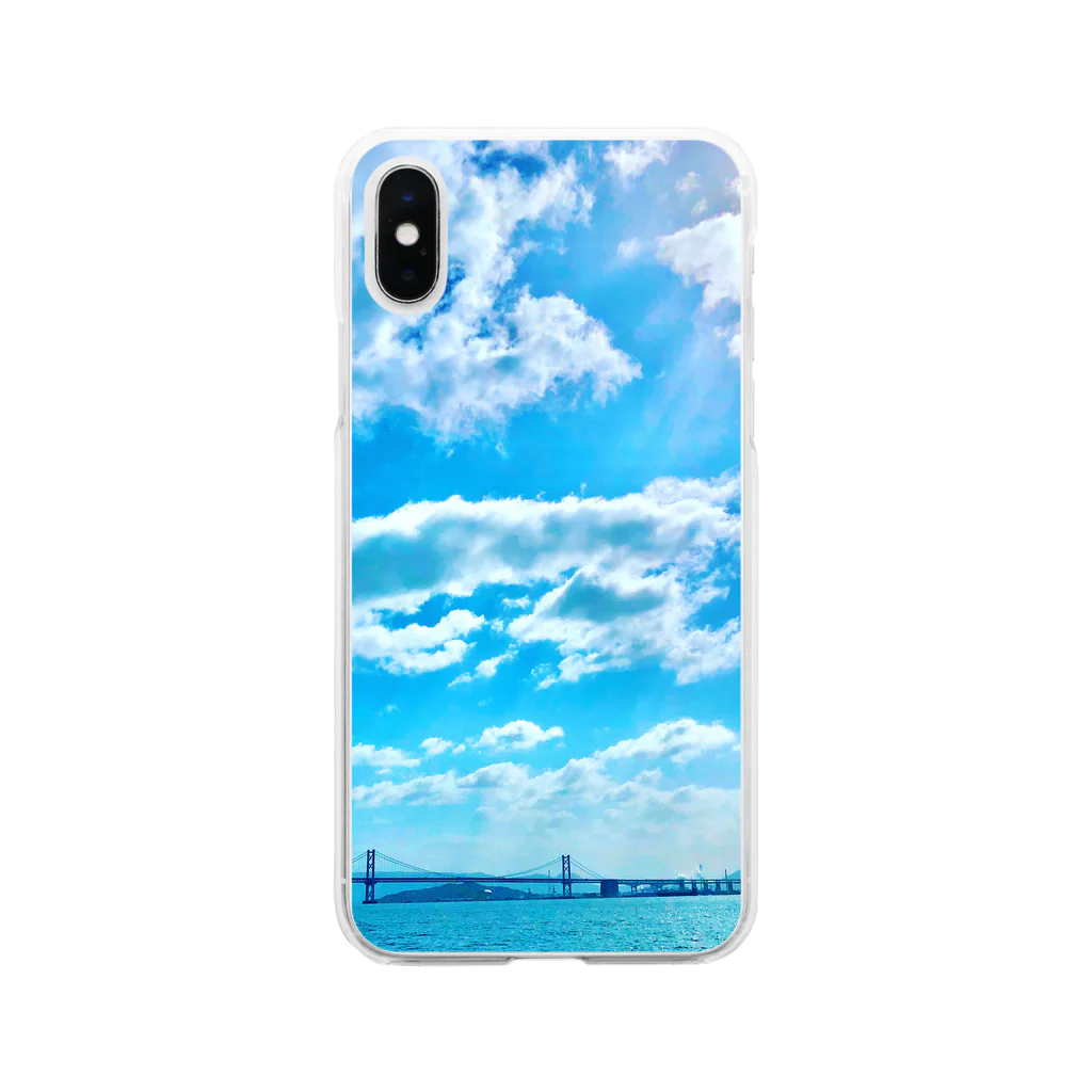 まこの見た景色の青空と海 Soft Clear Smartphone Case