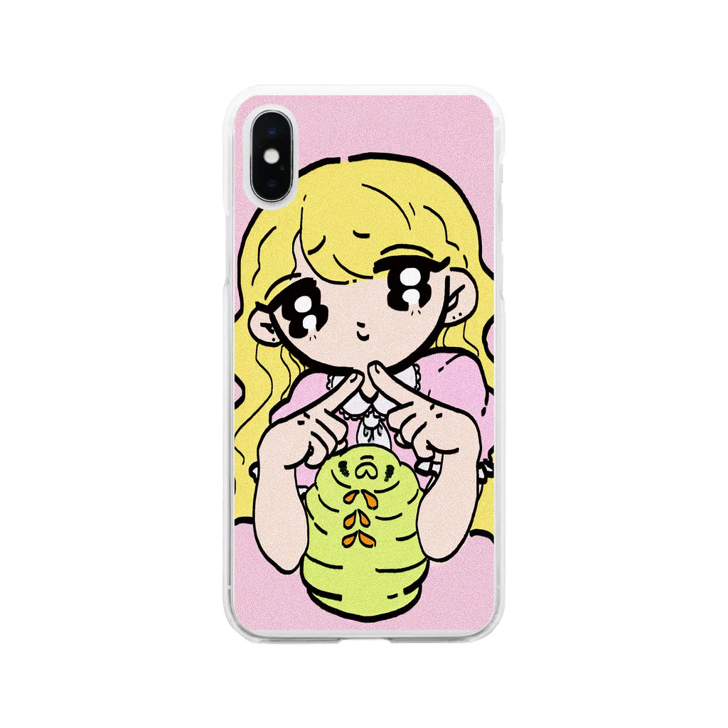 sawのぶりっ子ちゃんズ💜🐛 Soft Clear Smartphone Case