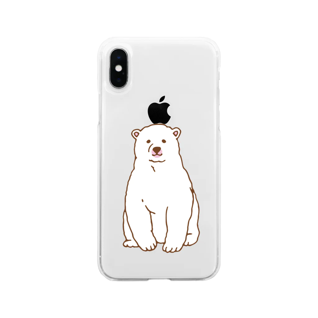 シロクマのもぐもぐさんのシロクマのもぐもぐさん Soft Clear Smartphone Case