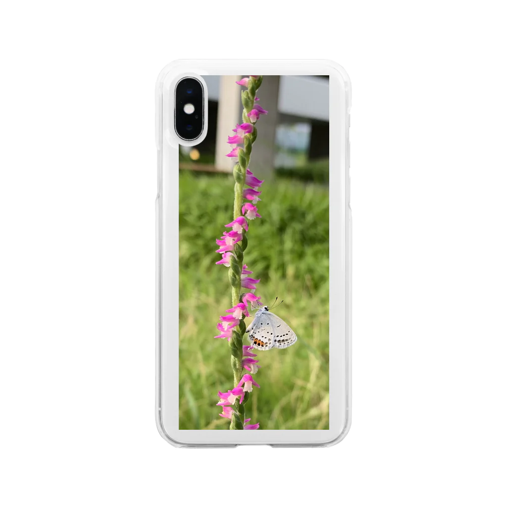 sheep-sの蝶と花 Soft Clear Smartphone Case