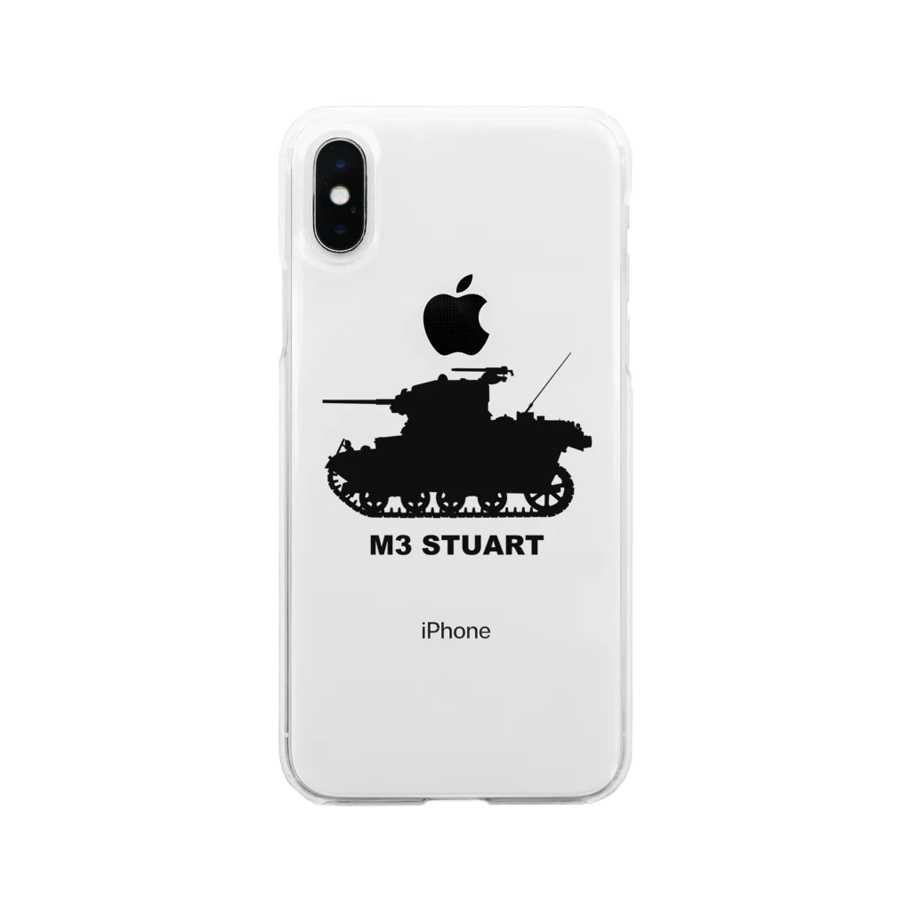 puikkoのM3軽戦車スチュアート（黒） Soft Clear Smartphone Case