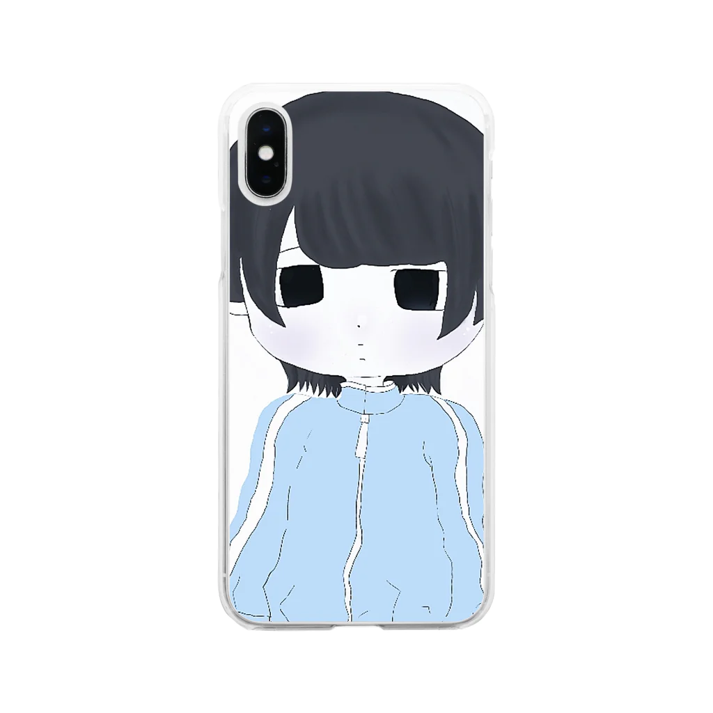 ももんが。の水色ぼーい Soft Clear Smartphone Case