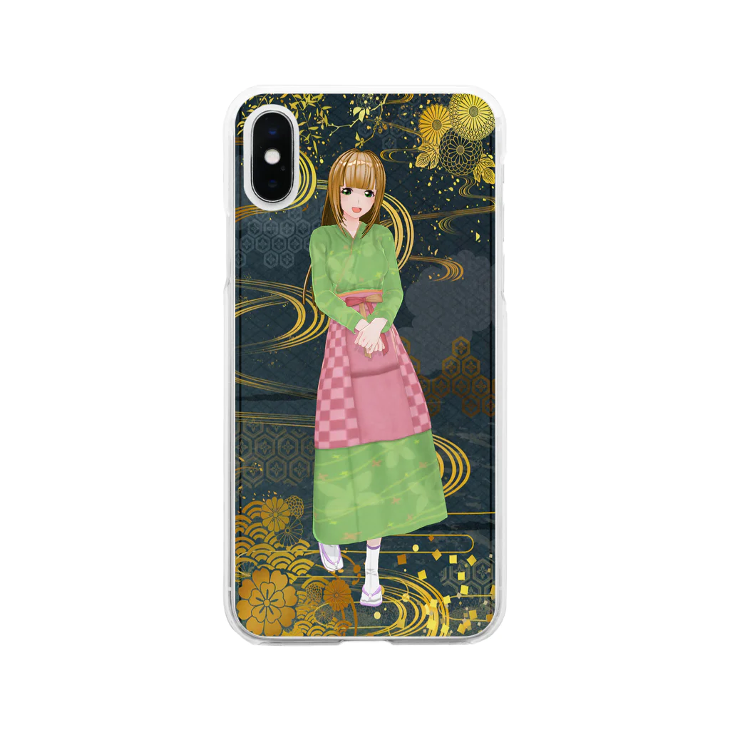 Like_Butterfly  のSANA(グリーン) Soft Clear Smartphone Case