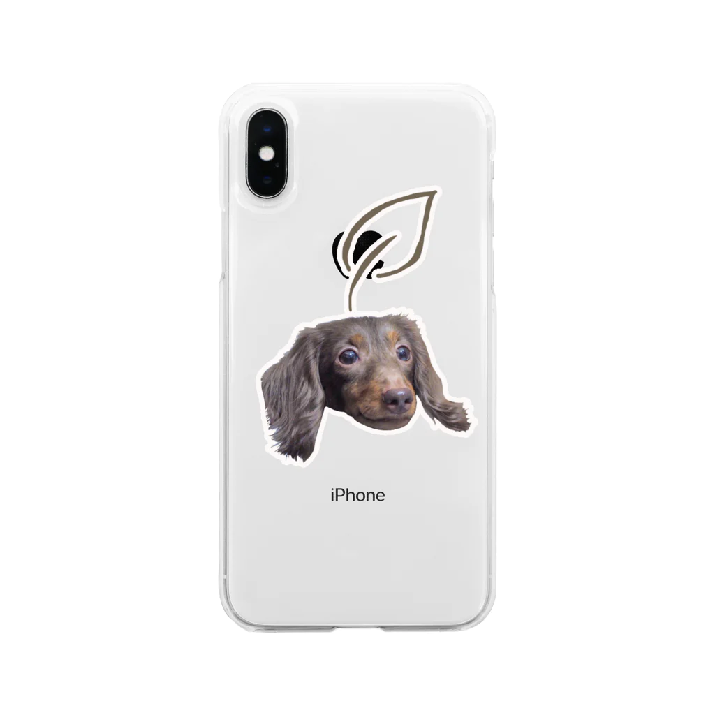 ひつじまくらのM4animals face mint Soft Clear Smartphone Case