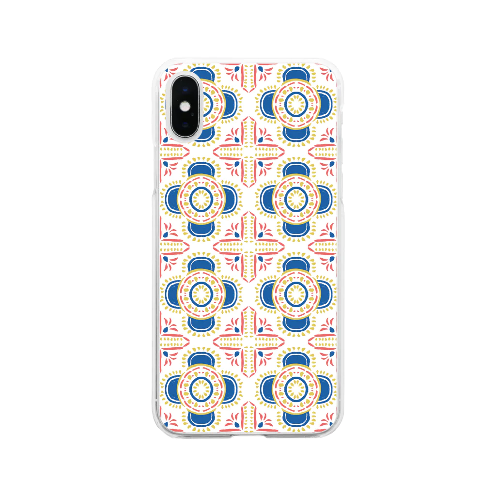 IZANAMI by Akane Yabushitaの🇵🇹リスボンのアズレージョ #11（レトロポップ） Soft Clear Smartphone Case