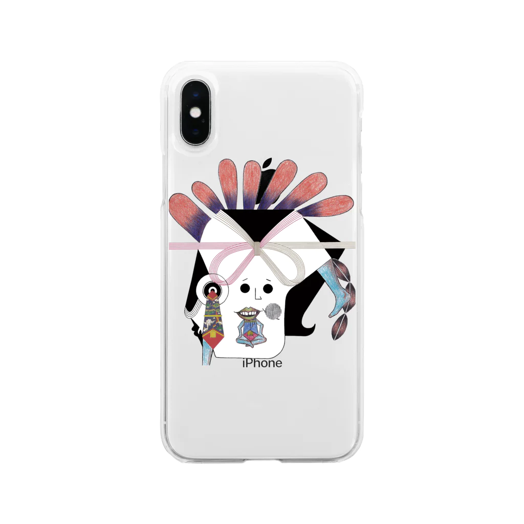 moriokasachi.artの熨斗（可愛い方） Soft Clear Smartphone Case