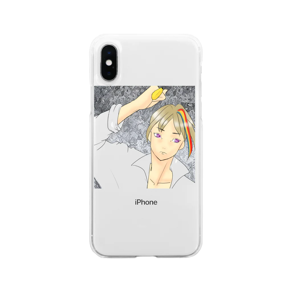 dokodemodoaのバナ男 Soft Clear Smartphone Case