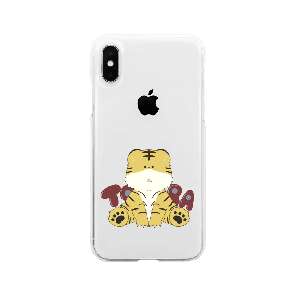 生活リズムが猫のひとの主役のトラさんです。 Soft Clear Smartphone Case