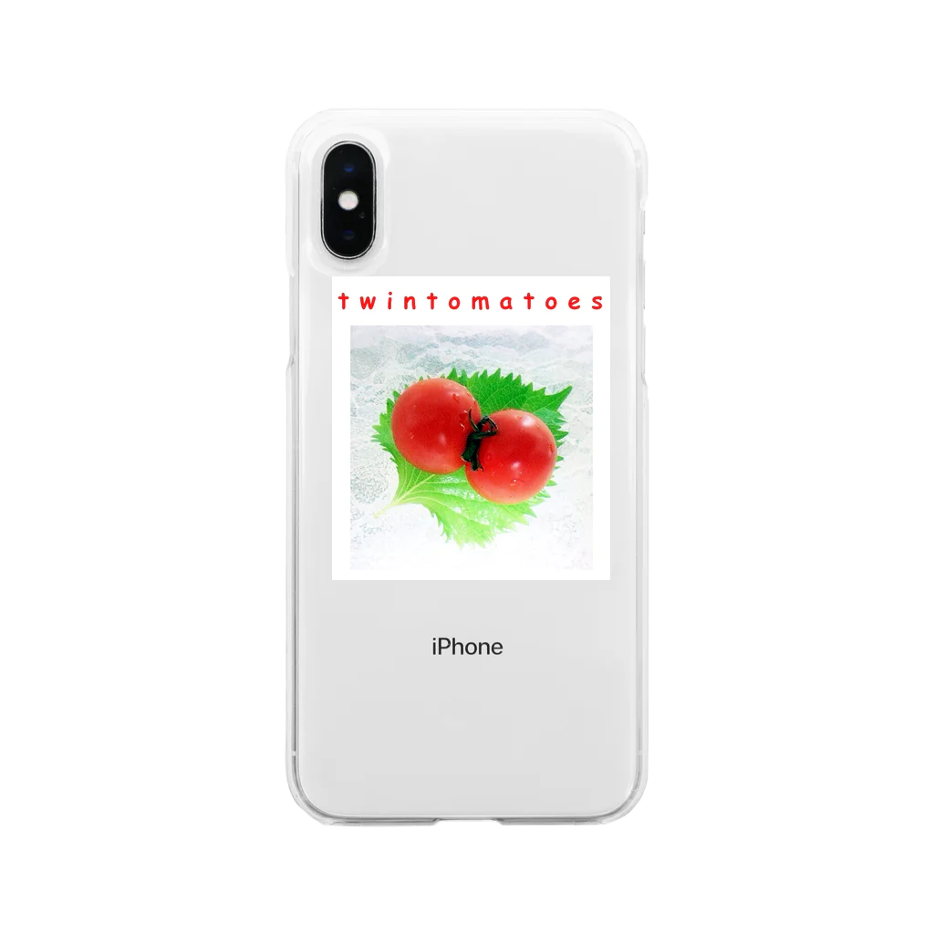 La Rose FleurのTwin Cherry Tomatoes（ツインチェリートマトちゃん♪） Soft Clear Smartphone Case