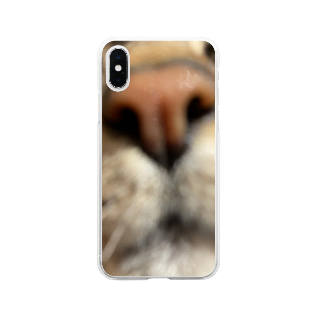 クリエイティブ鮫の可愛すぎる猫 Soft Clear Smartphone Case