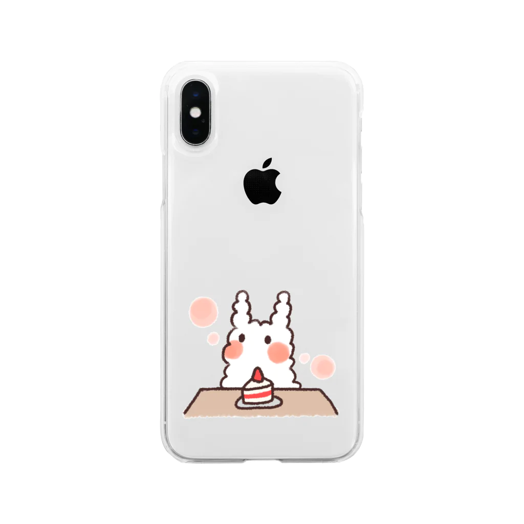 K.momokoのうさぎのウミウシ(ケーキver.) Soft Clear Smartphone Case