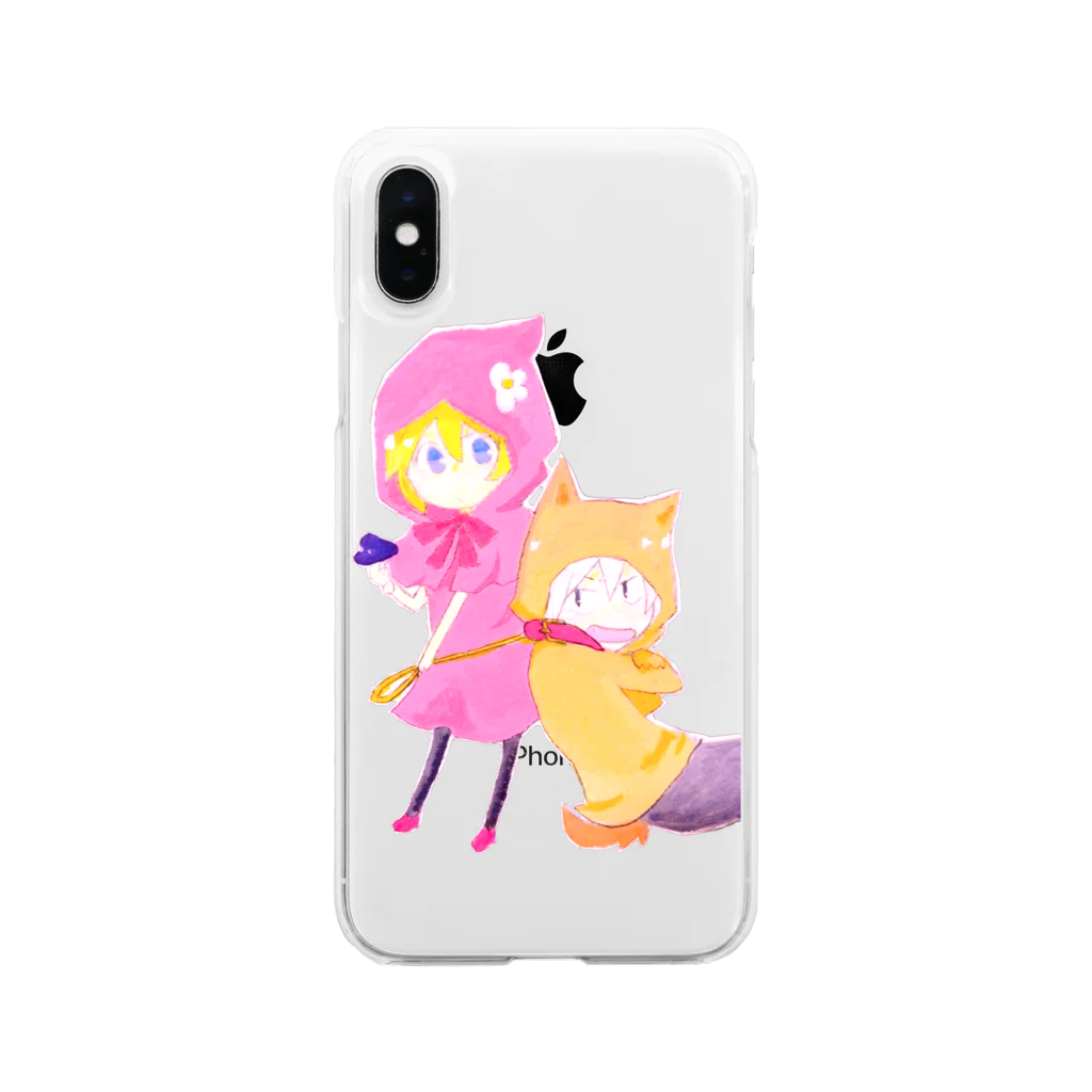 しましま工場のあかずきん×おおかみくん Soft Clear Smartphone Case