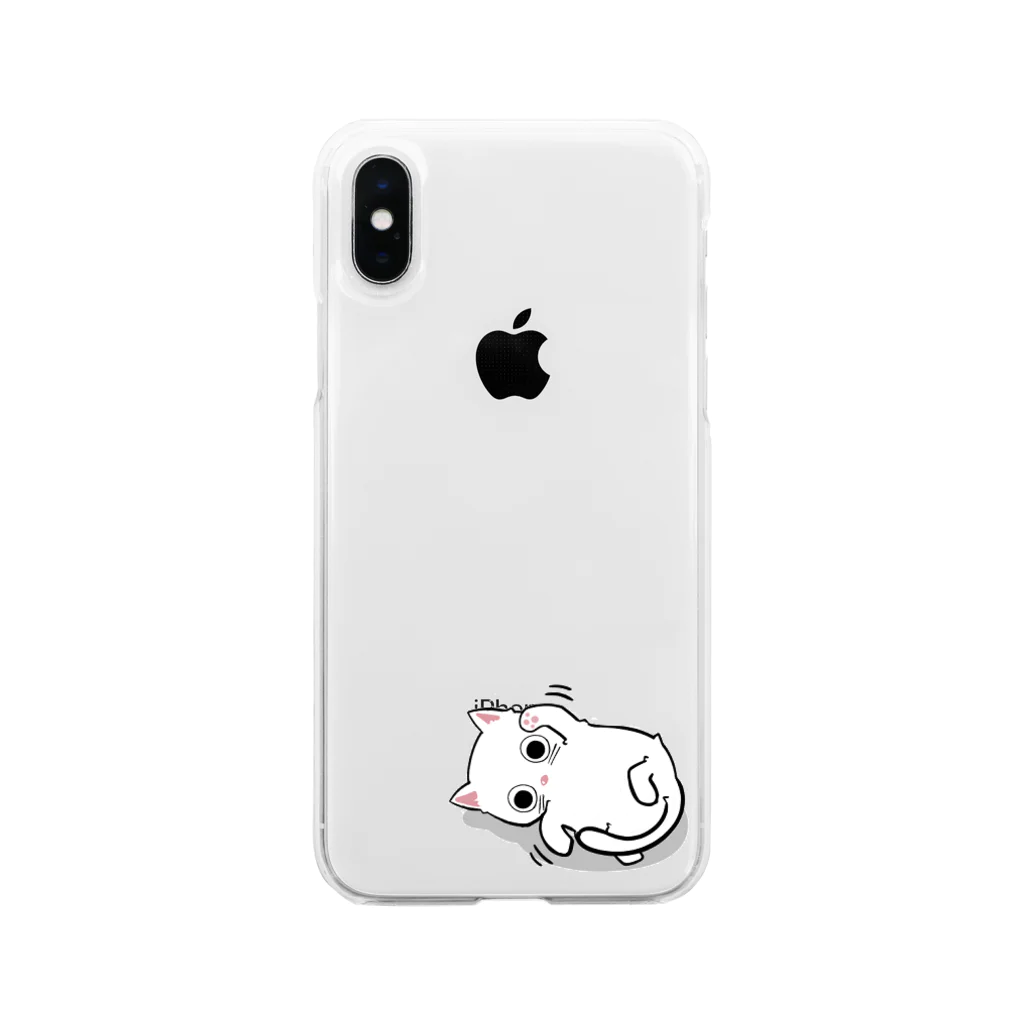 まるのねこと寝転ぶ Soft Clear Smartphone Case