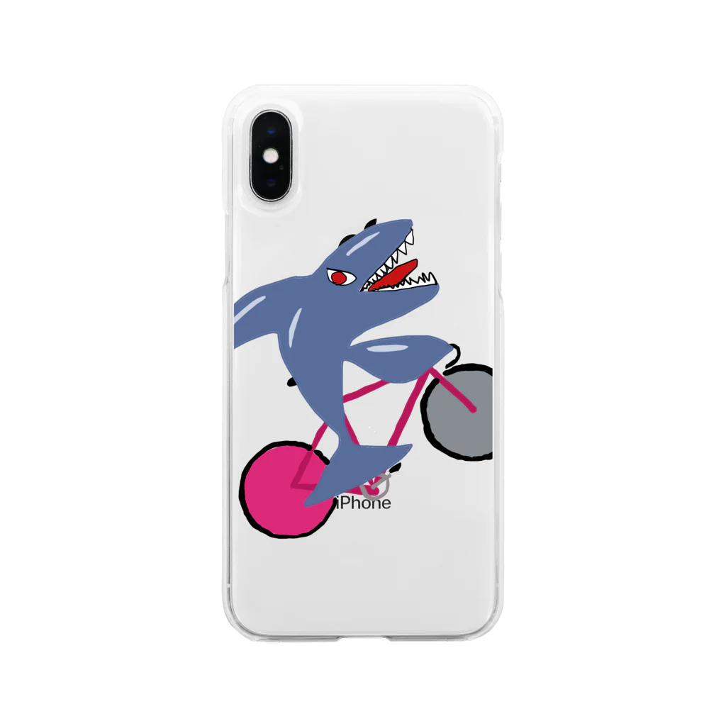 自転車好きの絵描さんの自転車好きのシャチ Soft Clear Smartphone Case