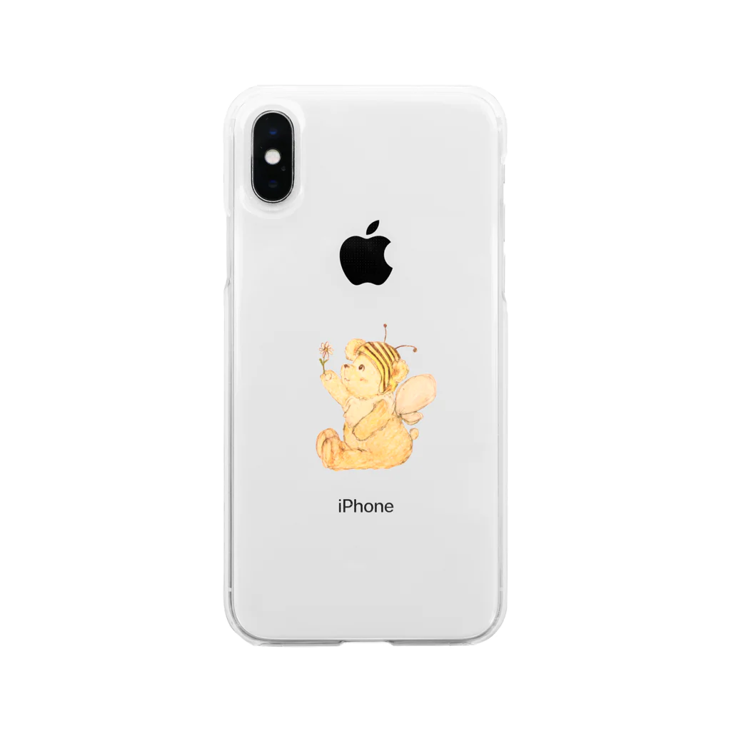 はなえみひまり ❁ maryhoney ❁のくまのヘーゼル ハチver. Soft Clear Smartphone Case