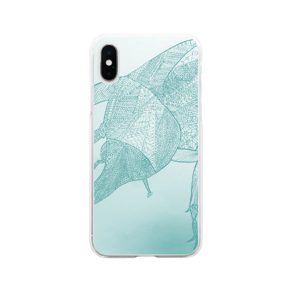 LeafCreateのグラントシロカブトな模様　 Soft Clear Smartphone Case