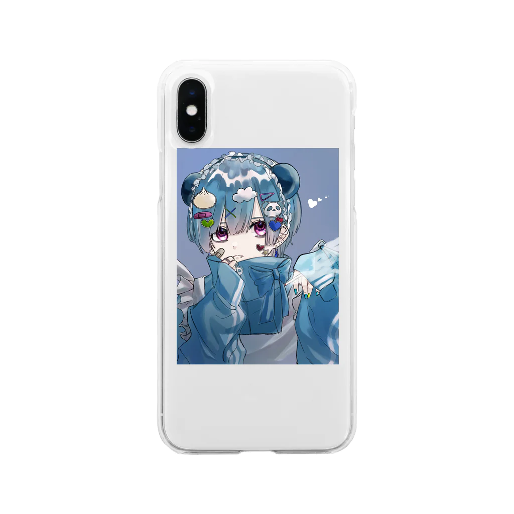 ( ⚆ ⚆ )の🐼💙 Soft Clear Smartphone Case