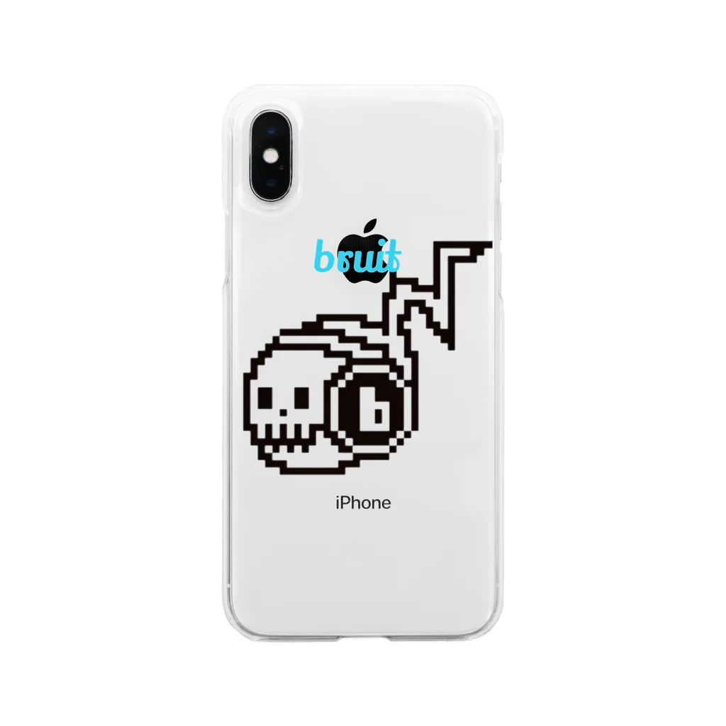 bruit (ブリュイ)のbruit ロゴマーク(サイド)ブラック Soft Clear Smartphone Case