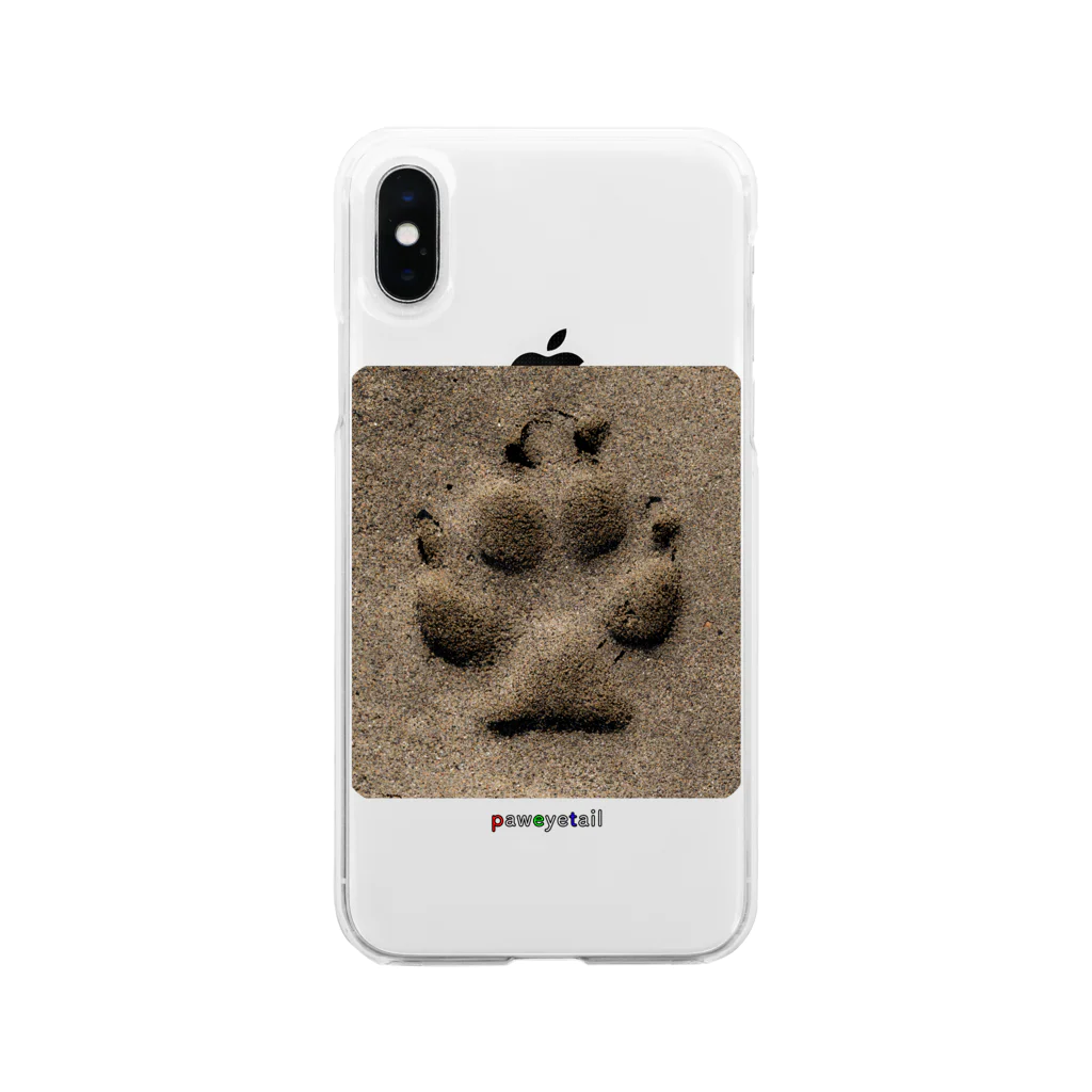 paweyetailの犬の足跡 Soft Clear Smartphone Case