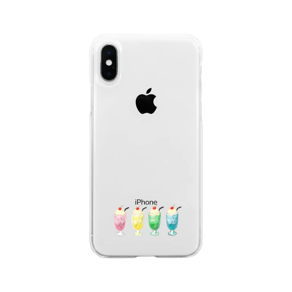 むとうの4色クリームソーダ Soft Clear Smartphone Case