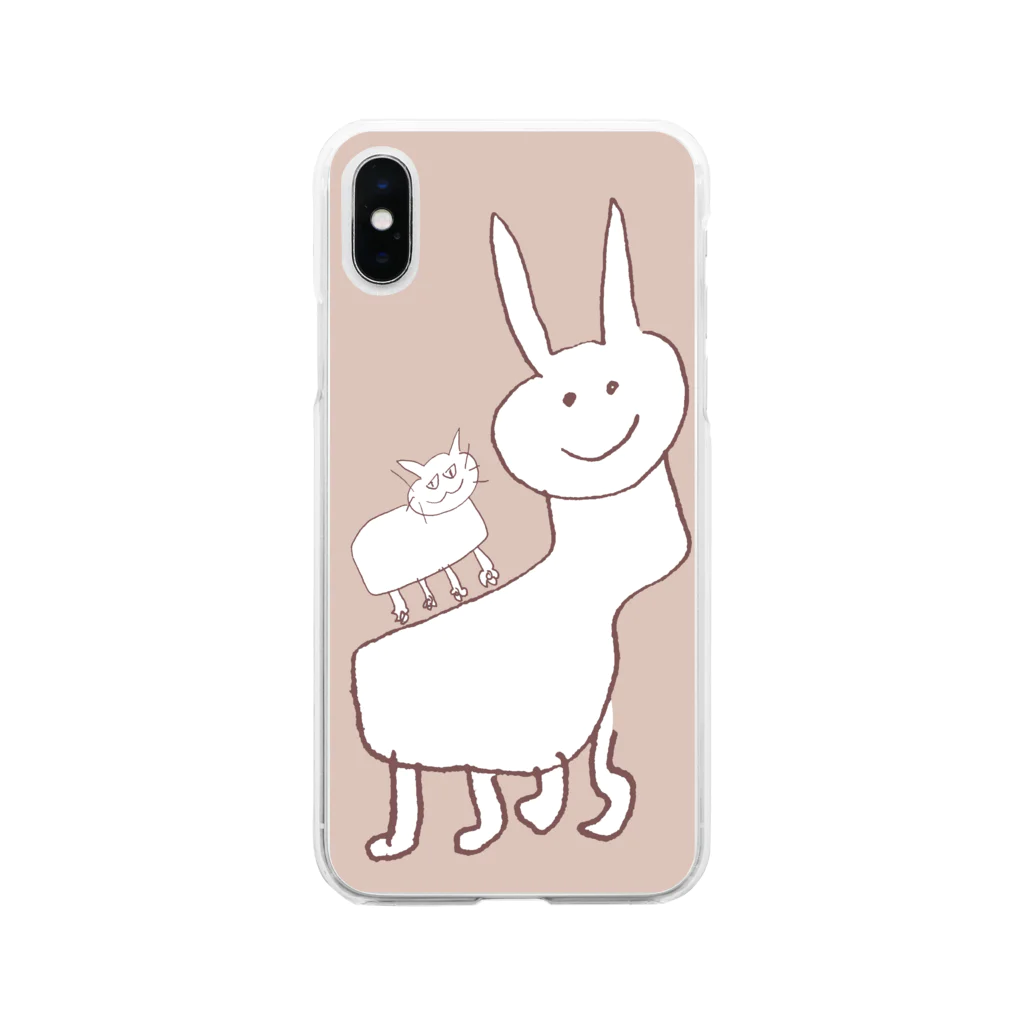 絵心赤ちゃんの絵心動物 Soft Clear Smartphone Case