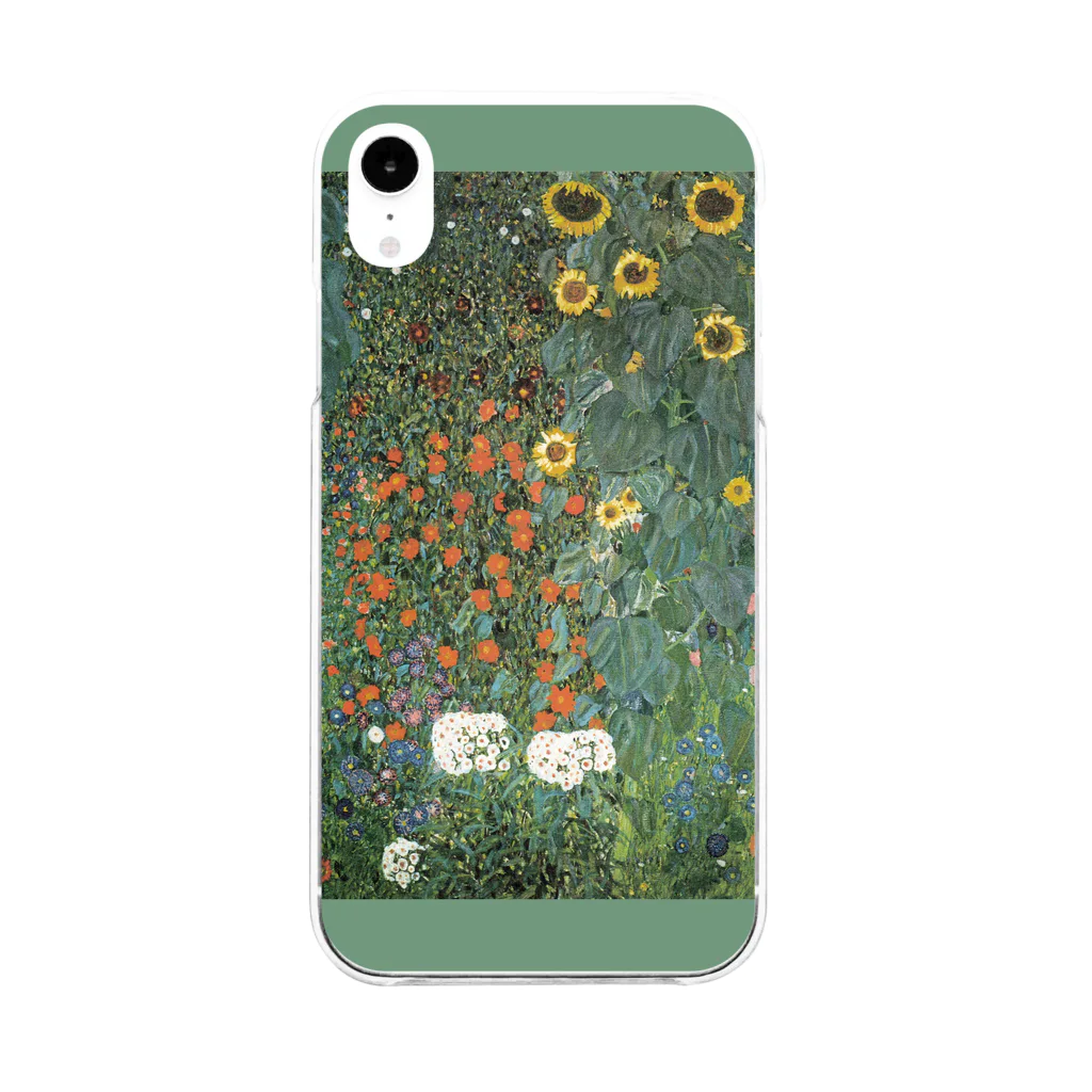 SONOTENI-ARTの001-008　グスタフ・クリムト　『ヒマワリの咲く農家の庭』　クリア　スマホケース　iPhone XR専用デザイン　CC3 Soft Clear Smartphone Case