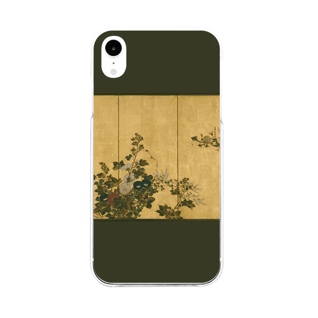 SONOTENI-ARTの002-002　鈴木其一　『秋冬の花』　クリア　スマホケース　iPhone XR専用デザイン　CC3 Soft Clear Smartphone Case